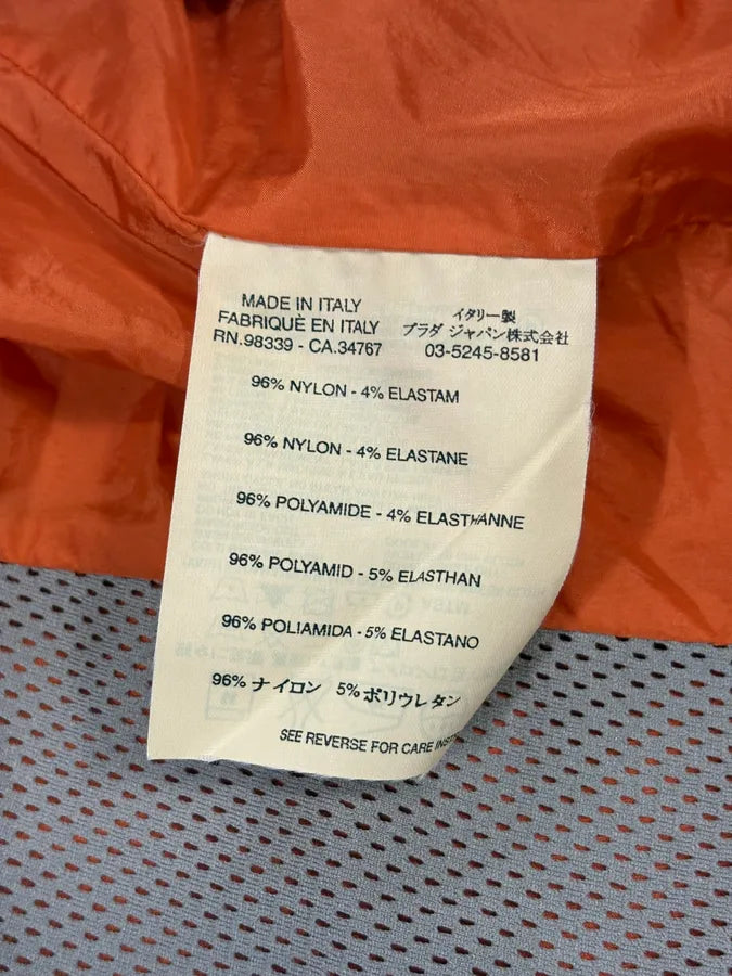 SS2002 Prada Orange Nylon Biker Jacket lpLIaig 11