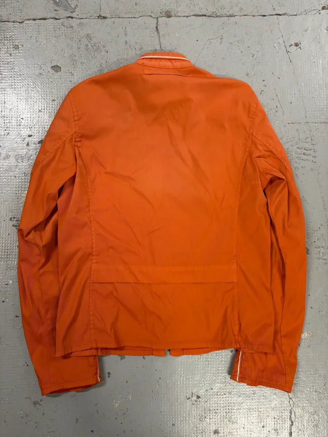 SS2002 Prada Orange Nylon Biker Jacket lpLIaig 5