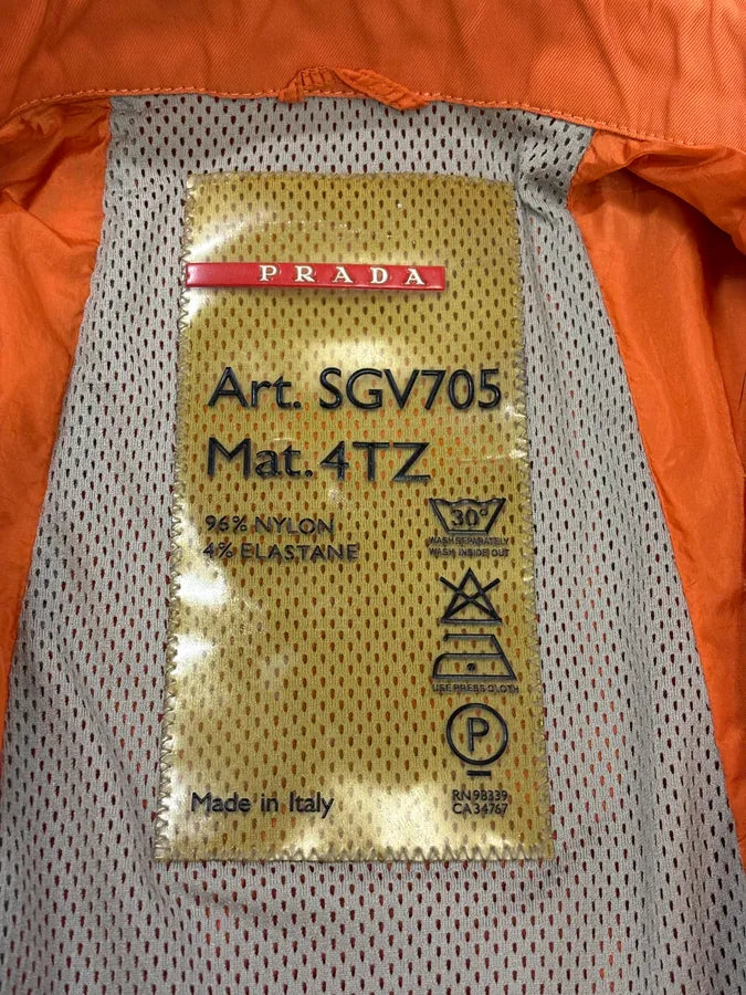 SS2002 Prada Orange Nylon Biker Jacket lpLIaig 9