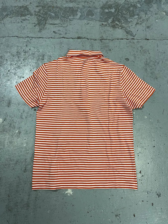 2000s Prada Orange Striped Polo IdPYhlp 5