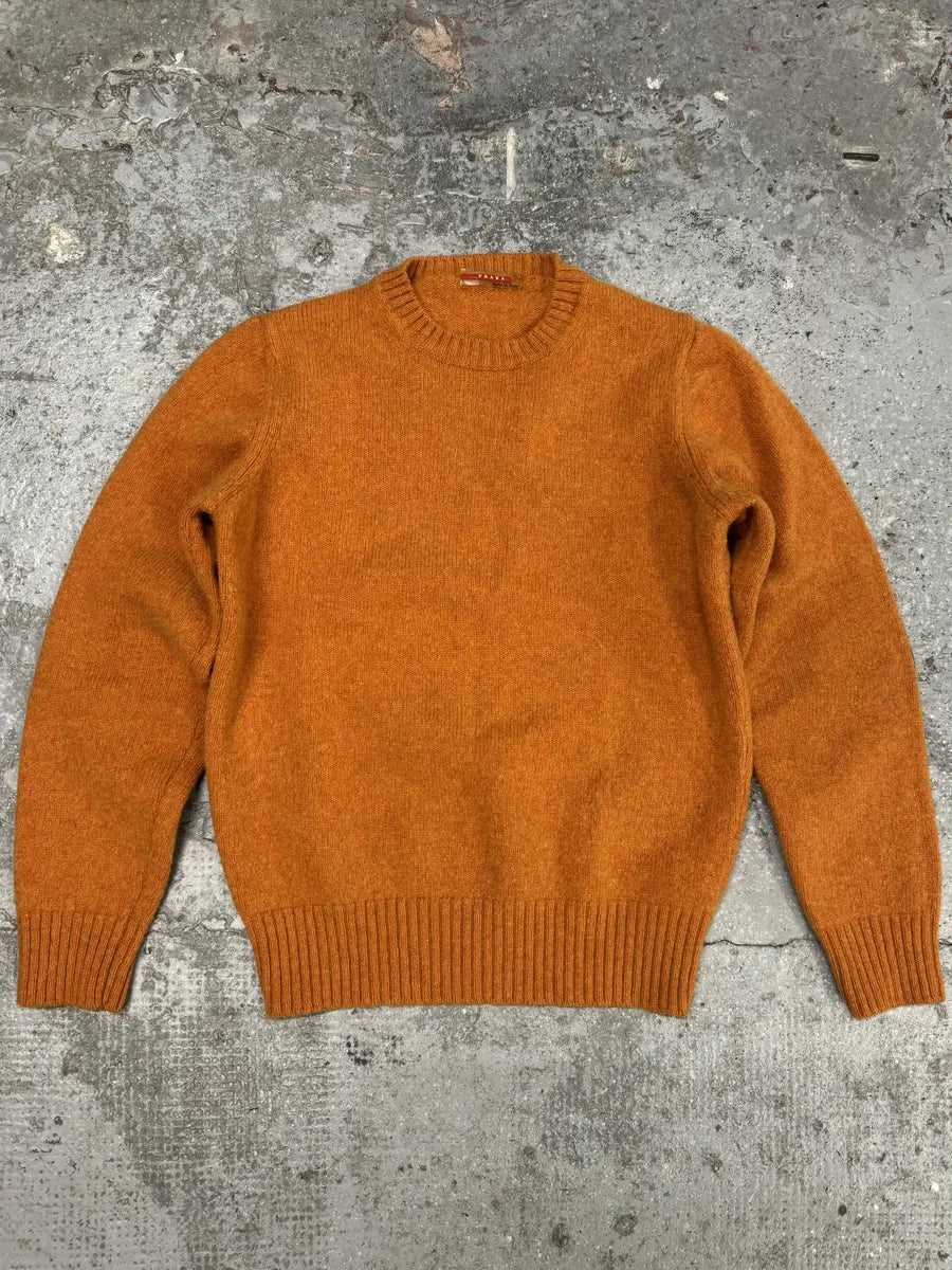 2000s Prada Orange Wool Padded Sweater (XS) RSKJWec 4
