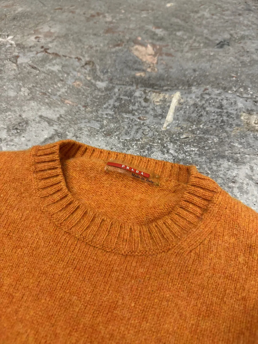 2000s Prada Orange Wool Padded Sweater (XS) RSKJWec 6