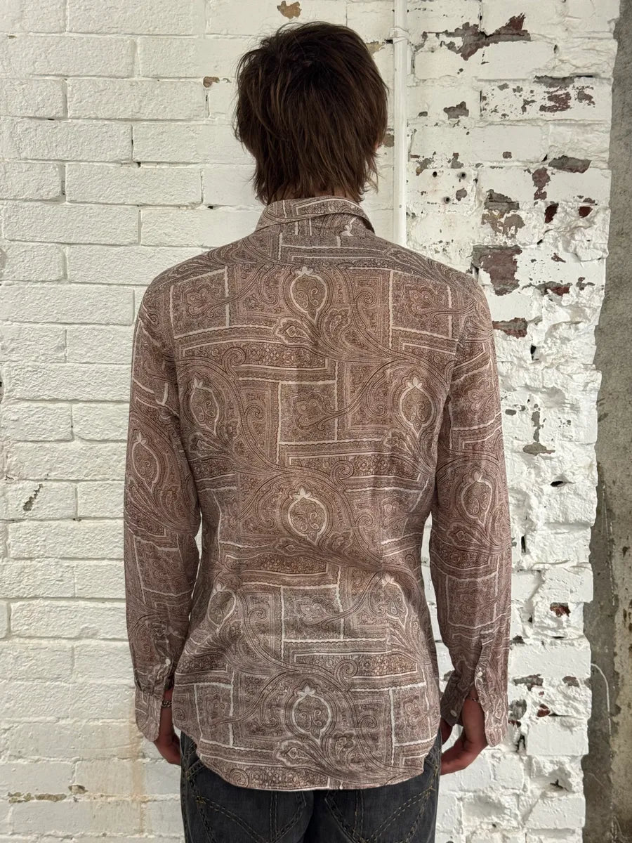 2000s Prada Paisley Contemporary Shirt YDutIQE 2
