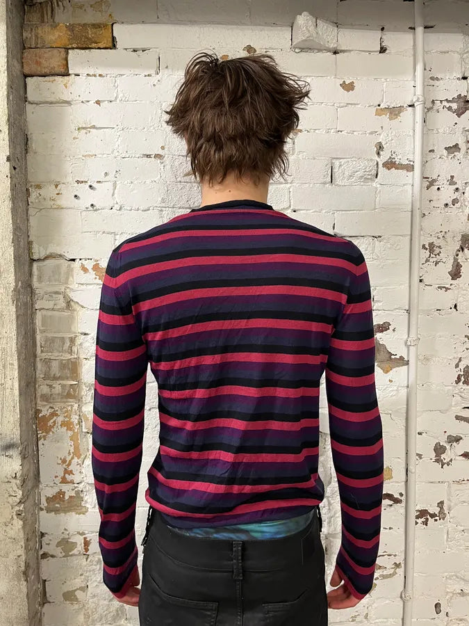 2000s Prada Pink & Purple Striped Sweater dlvMgZT 1