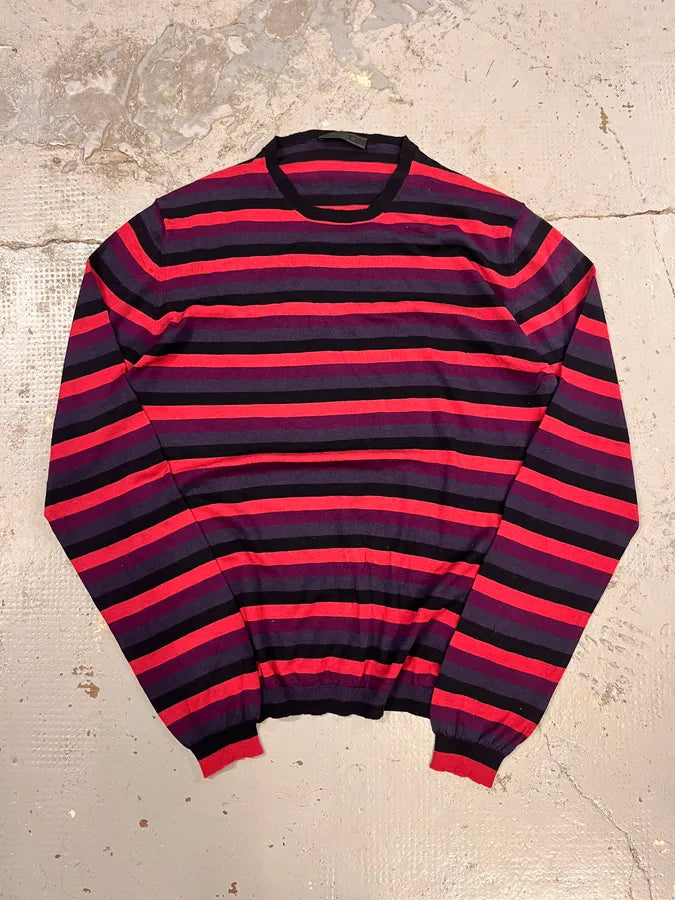 2000s Prada Pink & Purple Striped Sweater dlvMgZT 3