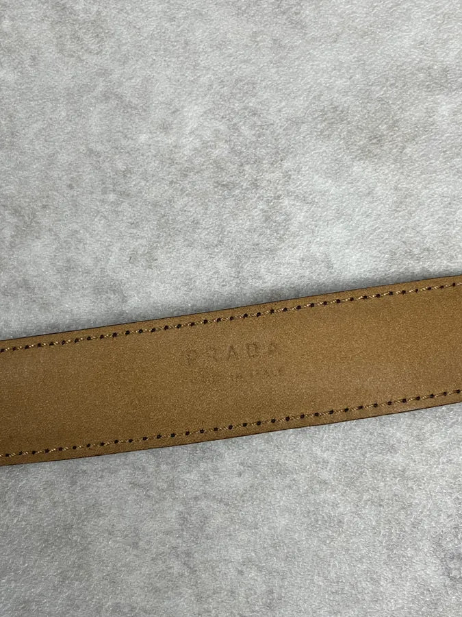 2000s Prada Pony Hair Gold Buckle Belt WRLFmPS 5
