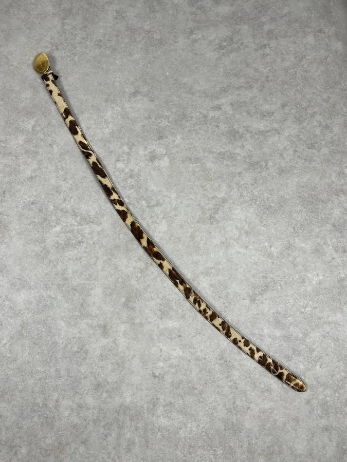 2000s Prada Pony Hair Gold Buckle Belt WRLFmPS 6