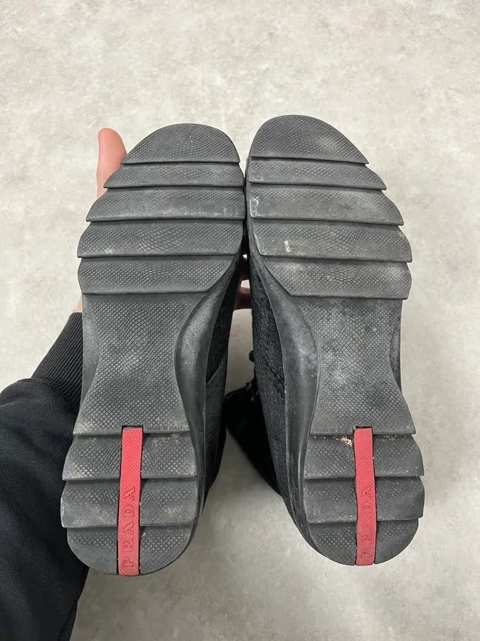 2000s Prada Pony Hair Leather Black High Shoes dasuOQM 7