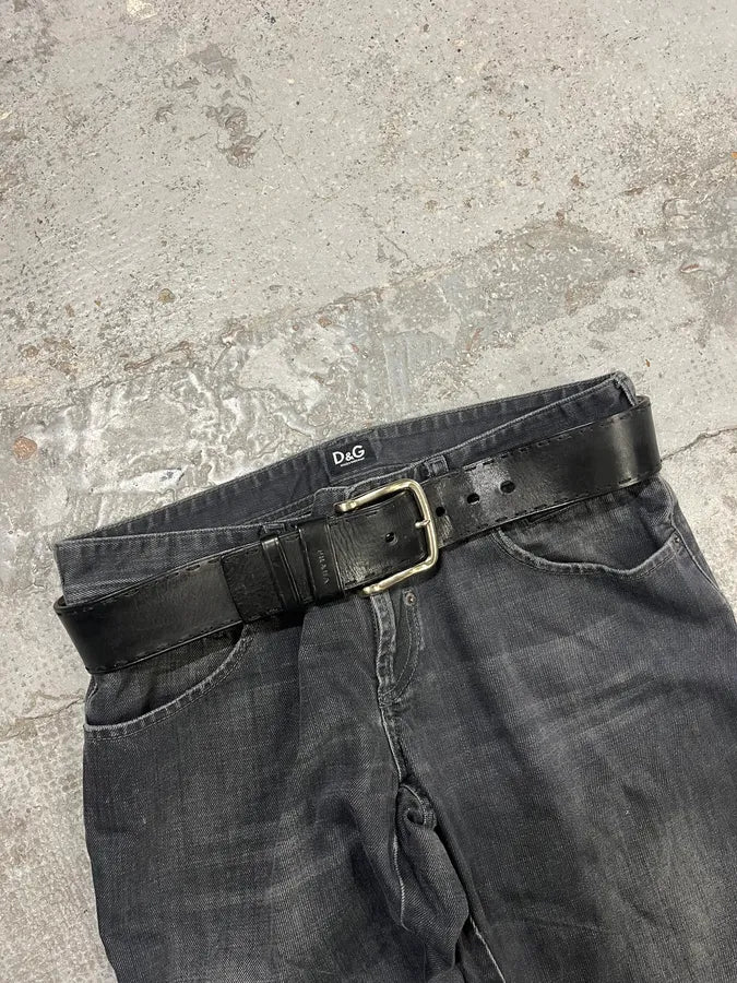 2000s Prada Premium Black Leather Belt QCpWxRI 0