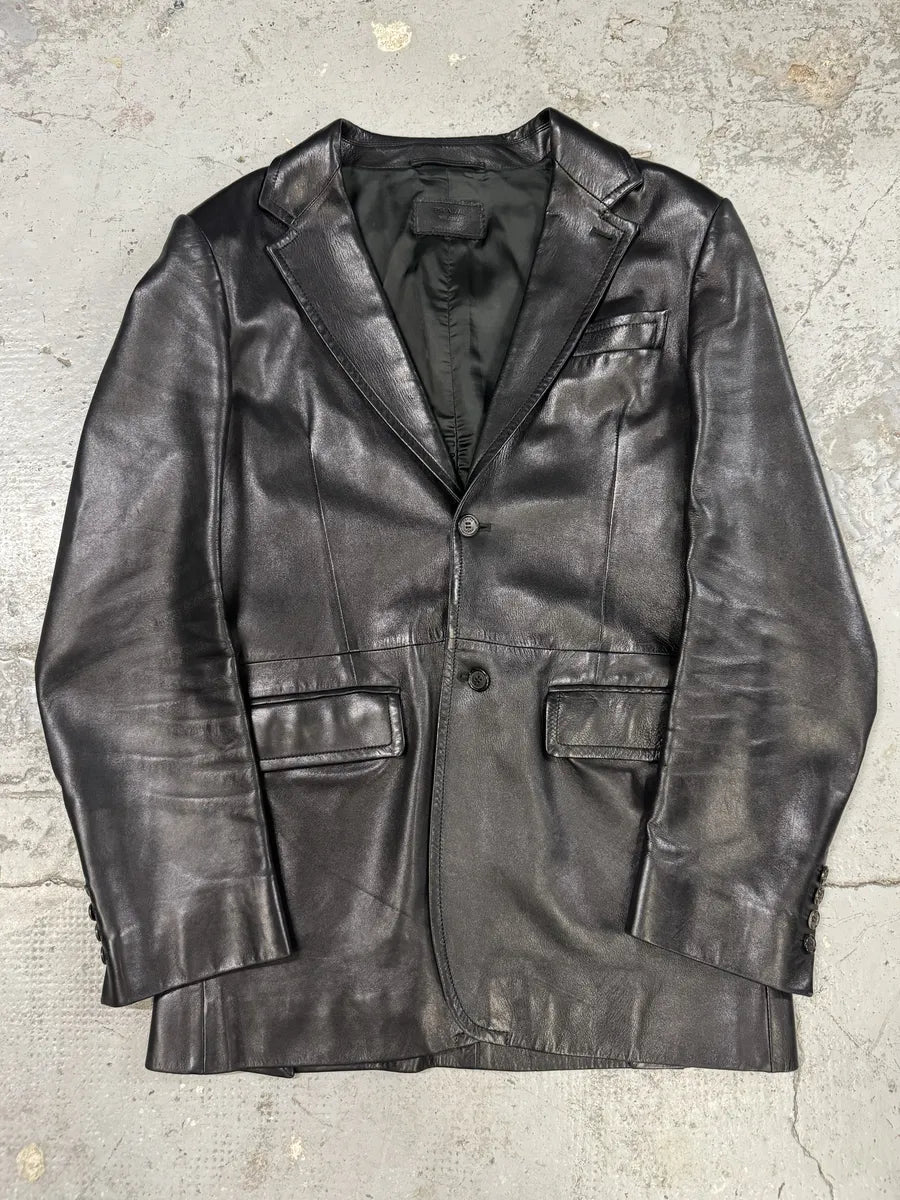2000s Prada Premium Blazer Lamb Leather Jacket VJnPeih 0