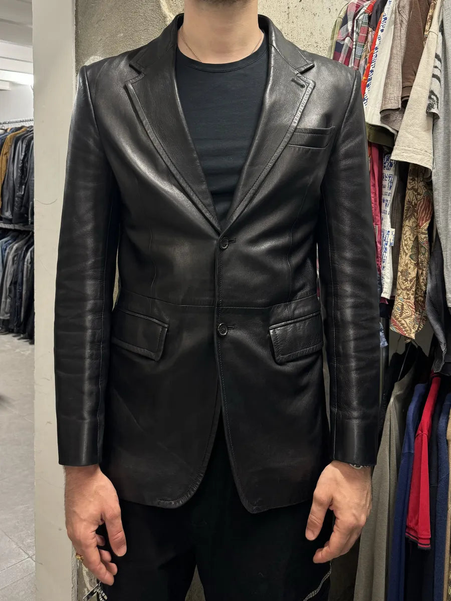 2000s Prada Premium Blazer Lamb Leather Jacket VJnPeih 2