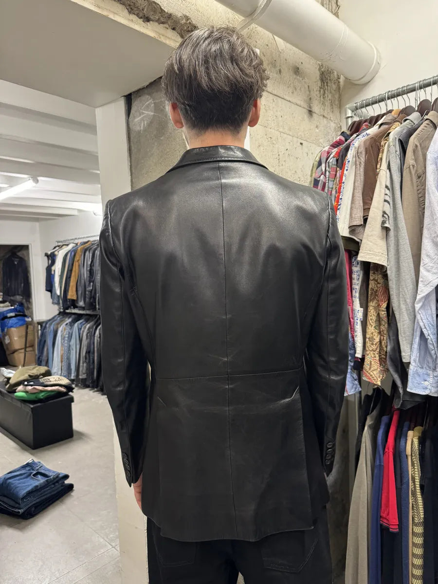 2000s Prada Premium Blazer Lamb Leather Jacket VJnPeih 3