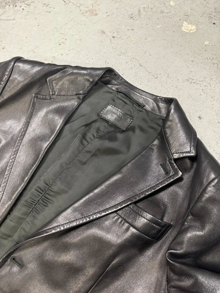 2000s Prada Premium Blazer Lamb Leather Jacket VJnPeih 6