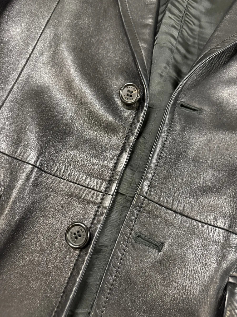 2000s Prada Premium Blazer Lamb Leather Jacket VJnPeih 8
