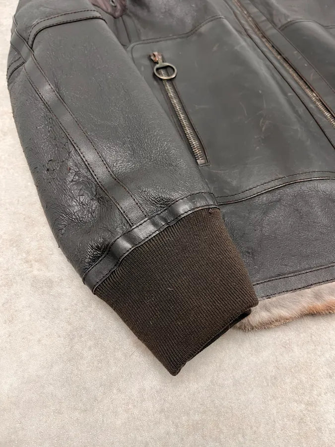 2000s Prada Premium Fur Reversible Brown Leather Jacket AKXtEMe 12