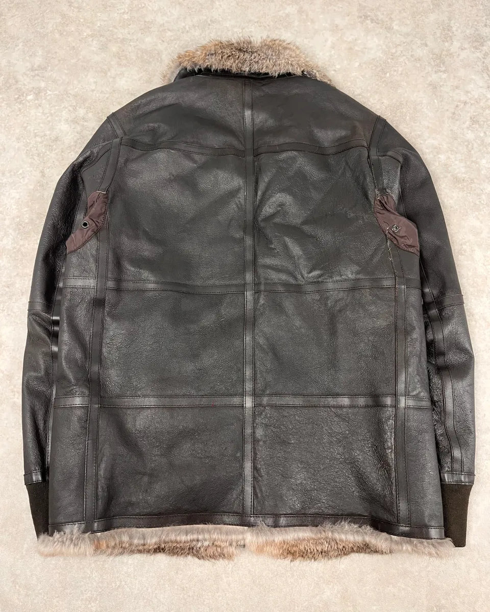 2000s Prada Premium Fur Reversible Brown Leather Jacket AKXtEMe 13