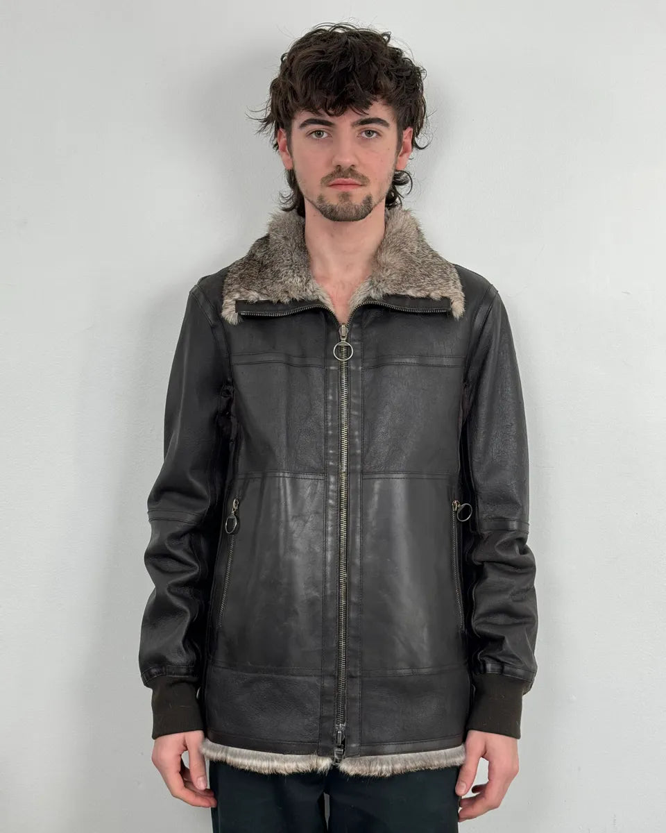 2000s Prada Premium Fur Reversible Brown Leather Jacket AKXtEMe 4
