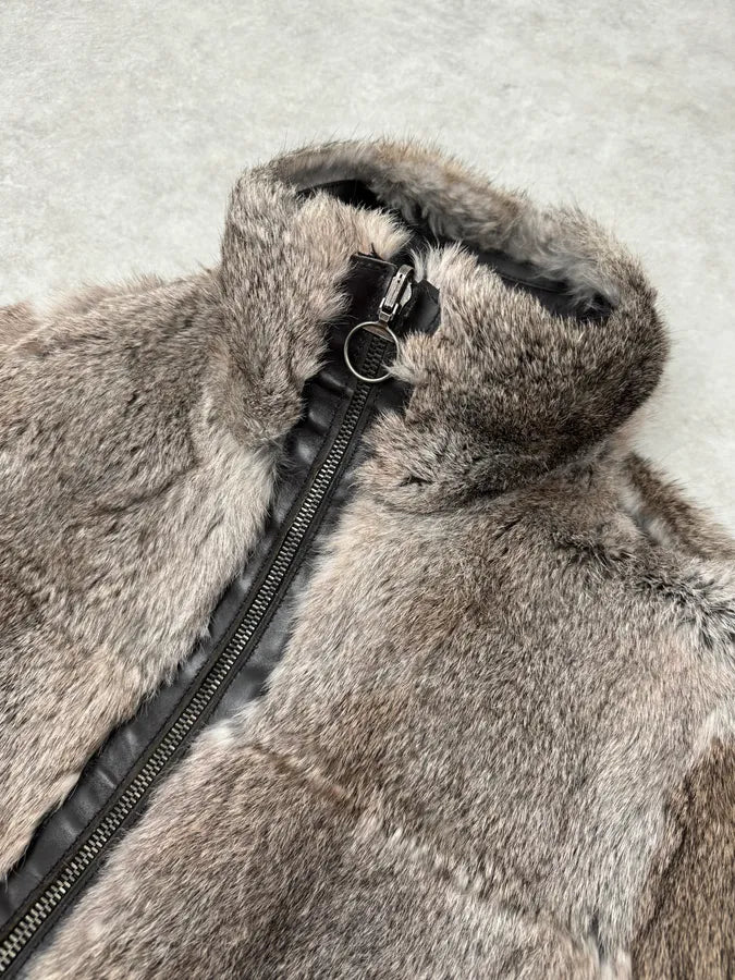 2000s Prada Premium Fur Reversible Brown Leather Jacket AKXtEMe 7