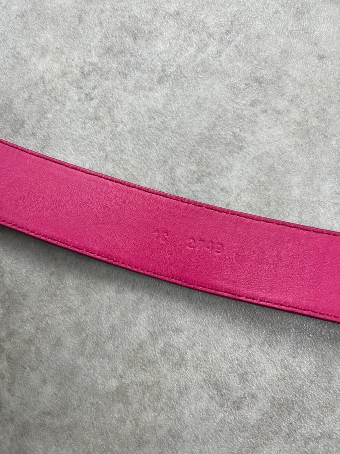 2000s Prada Pure Pink Fuschia Leather Belt YbXJoHq 9