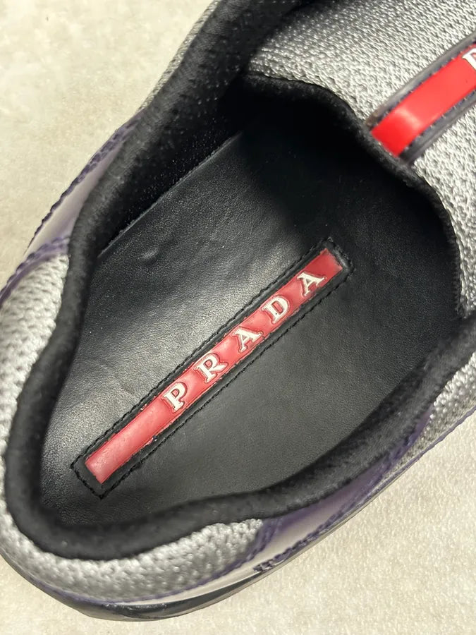 2000s Prada Purple Leather Mesh Sneaker Size 43 PfFxGJb 5