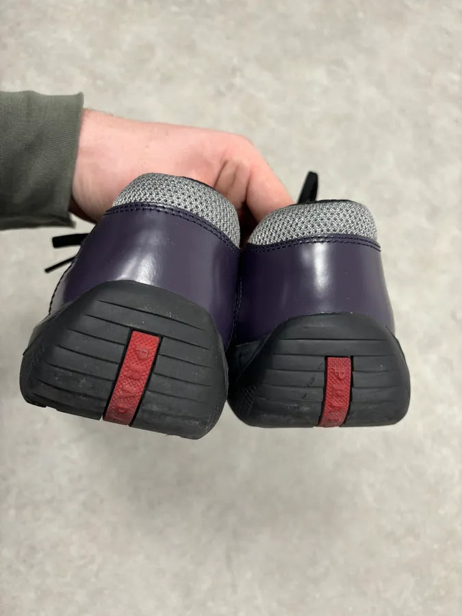 2000s Prada Purple Leather Mesh Sneaker Size 43 PfFxGJb 8