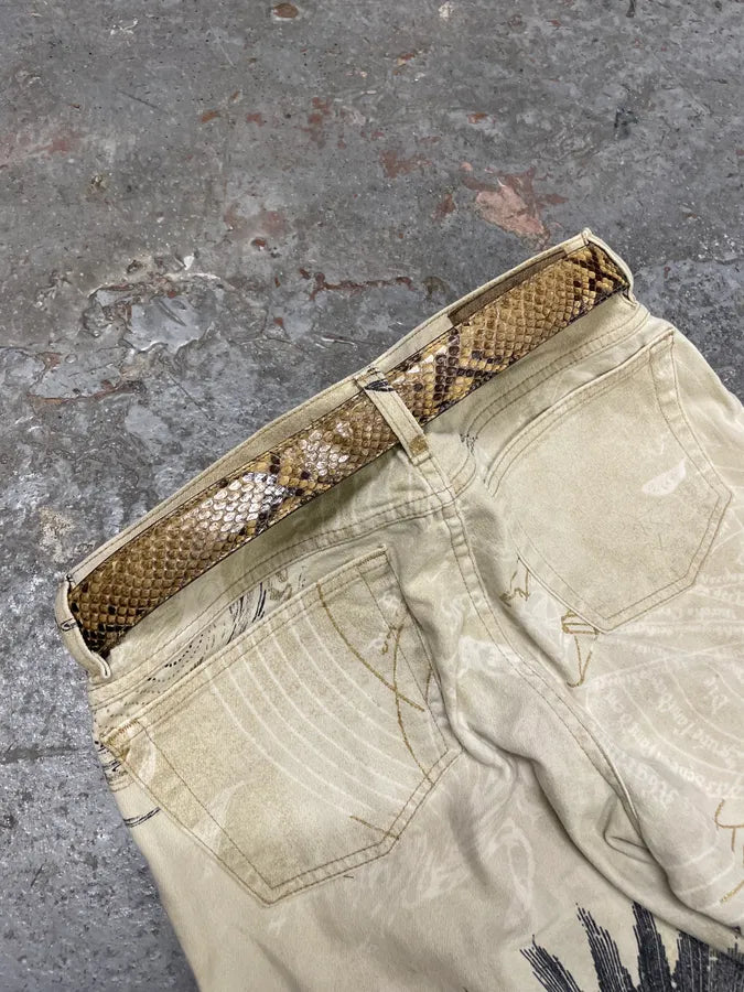 2000s Prada Raw Python Leather Belt MIxnqcl 1