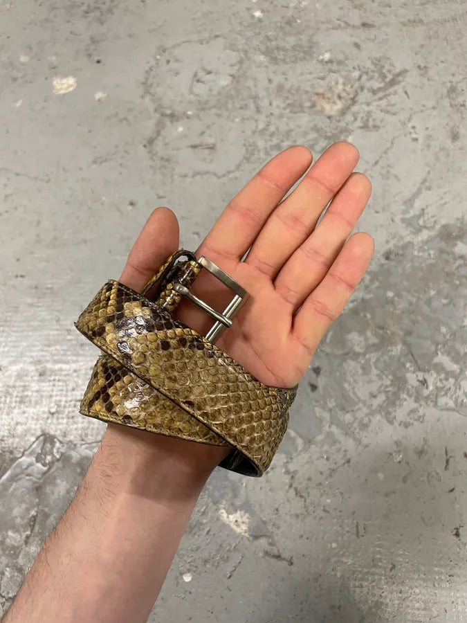 2000s Prada Raw Python Leather Belt MIxnqcl 2