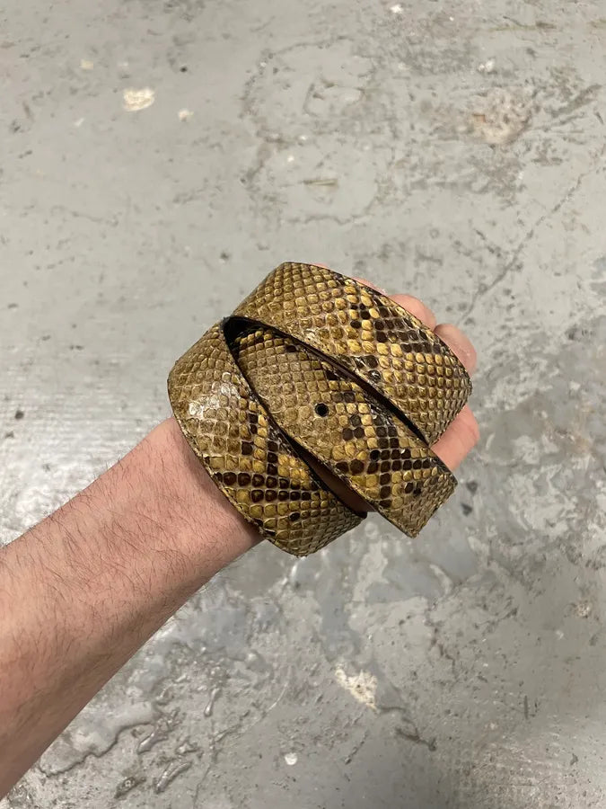 2000s Prada Raw Python Leather Belt MIxnqcl 3