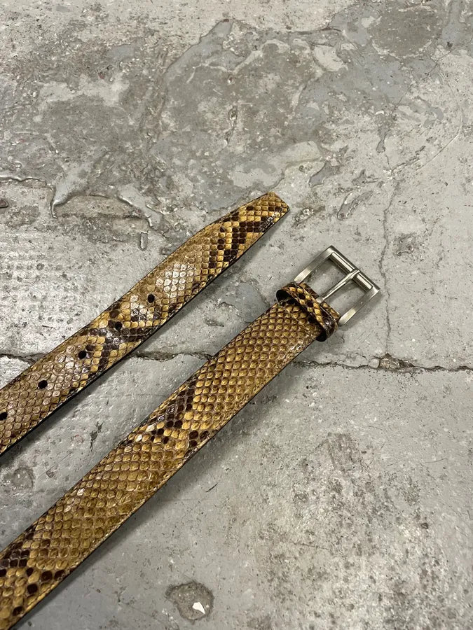 2000s Prada Raw Python Leather Belt MIxnqcl 4