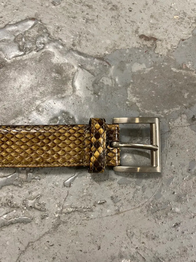 2000s Prada Raw Python Leather Belt MIxnqcl 6