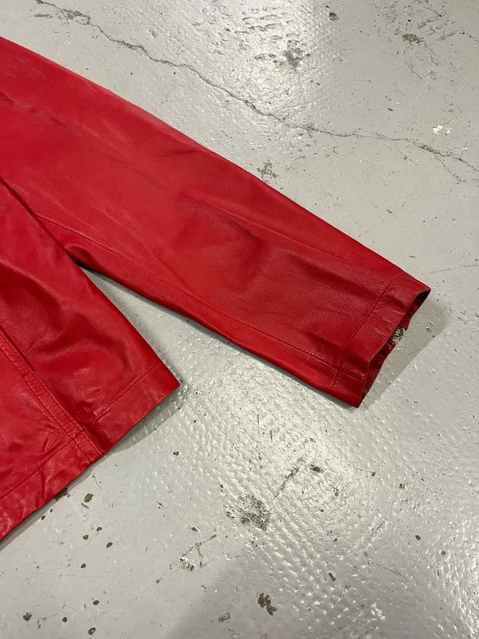 2000s Prada Red Biker Leather Jacket GthTEda 4
