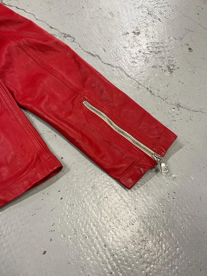 2000s Prada Red Biker Leather Jacket GthTEda 7