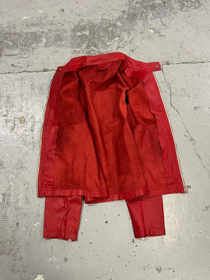 2000s Prada Red Biker Leather Jacket GthTEda 8