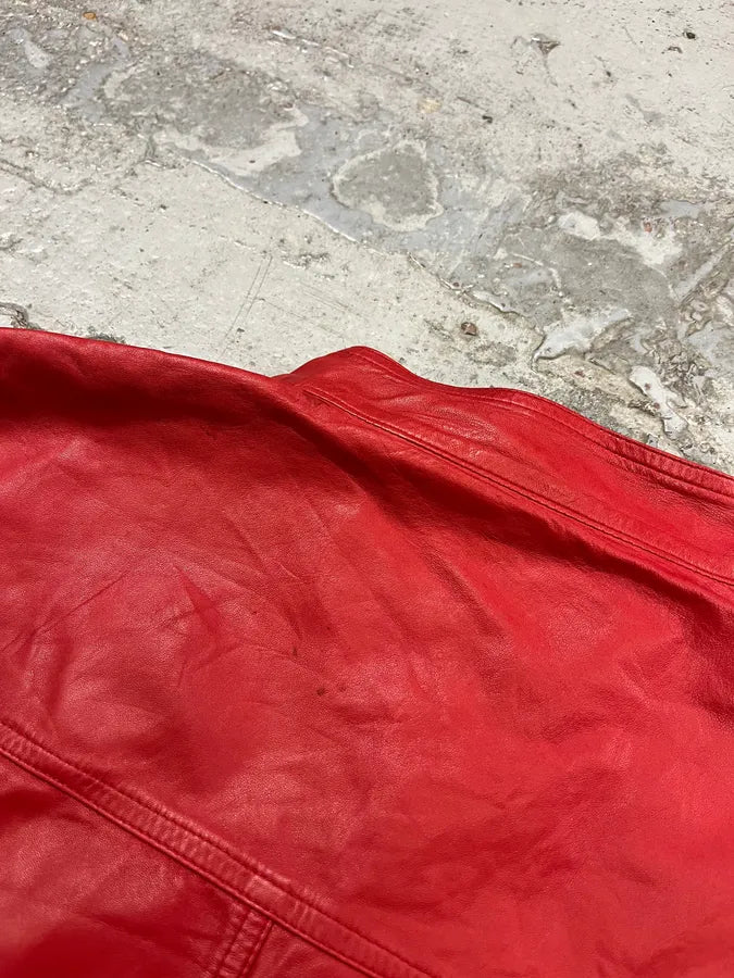2000s Prada Red Biker Leather Jacket GthTEda 9