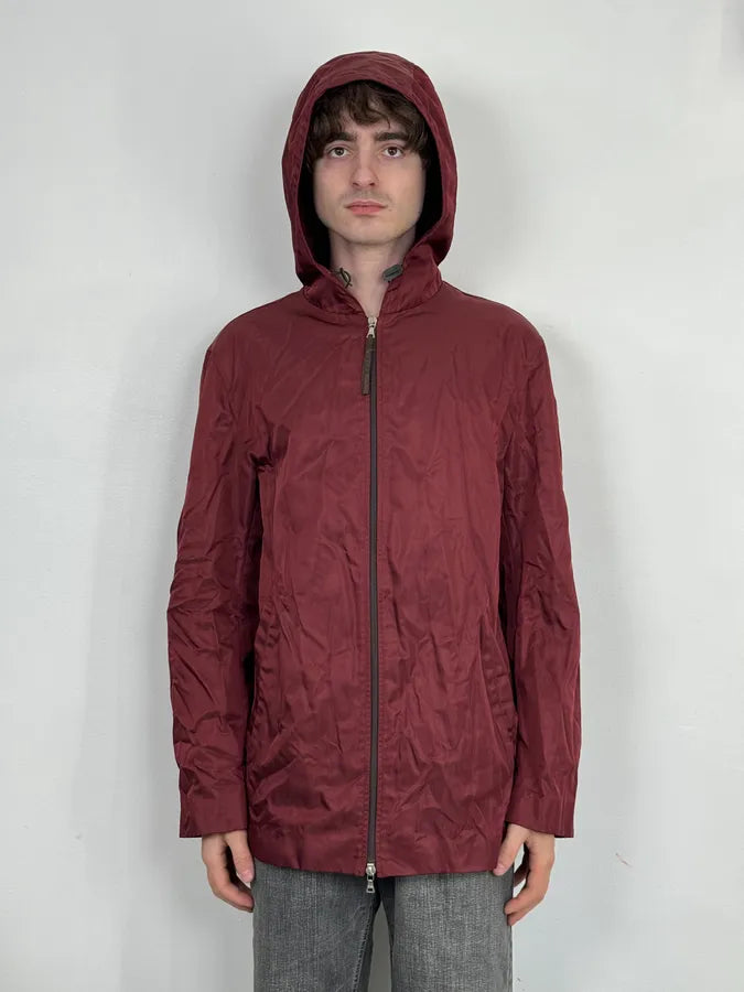 2000s Prada Red Burgundy Tech Zip-up Windbreaker Jacket jlLUncB 1