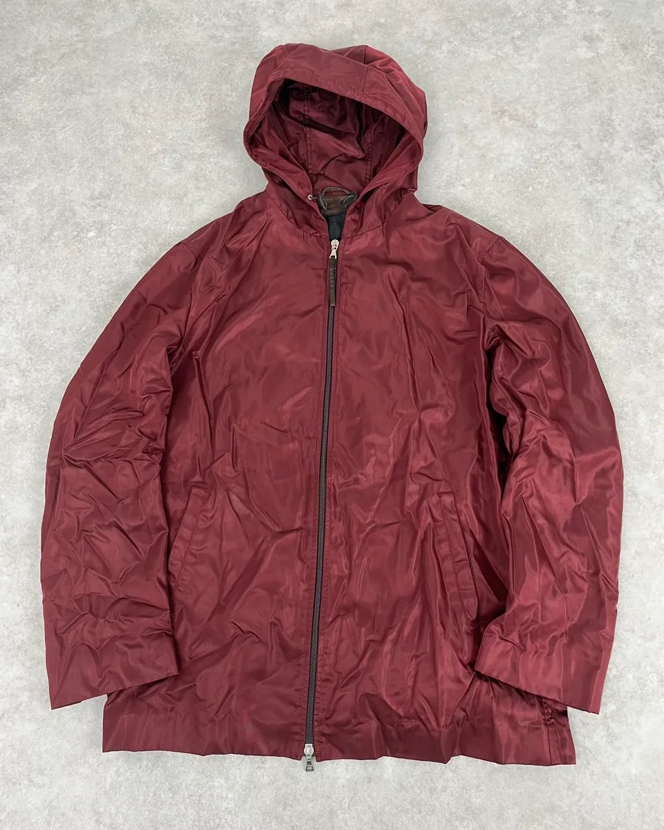 2000s Prada Red Burgundy Tech Zip-up Windbreaker Jacket jlLUncB 0
