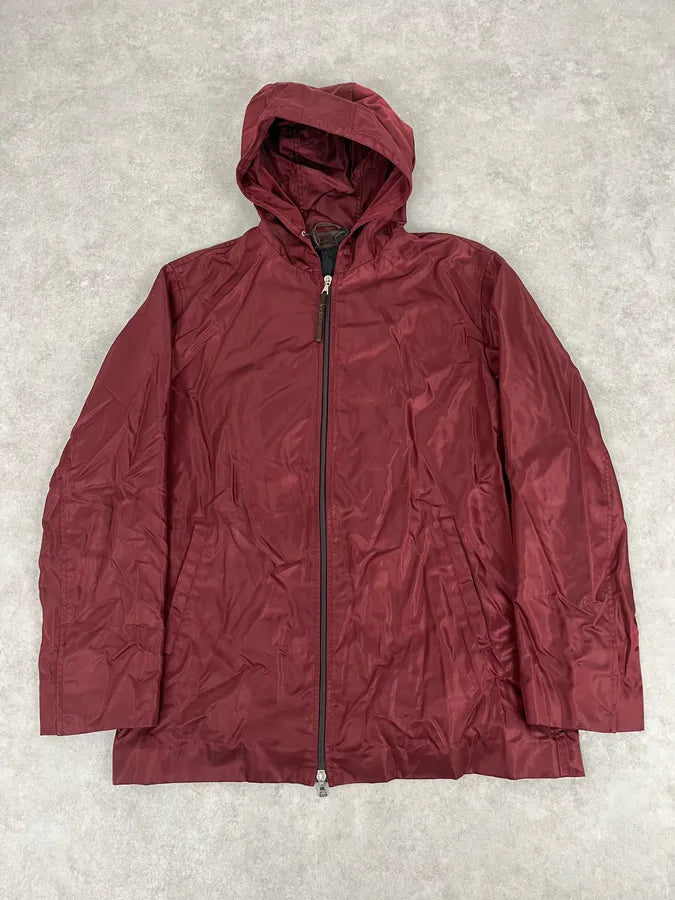 2000s Prada Red Burgundy Tech Zip-up Windbreaker Jacket jlLUncB 3