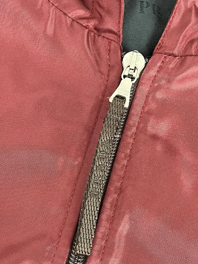 2000s Prada Red Burgundy Tech Zip-up Windbreaker Jacket jlLUncB 8