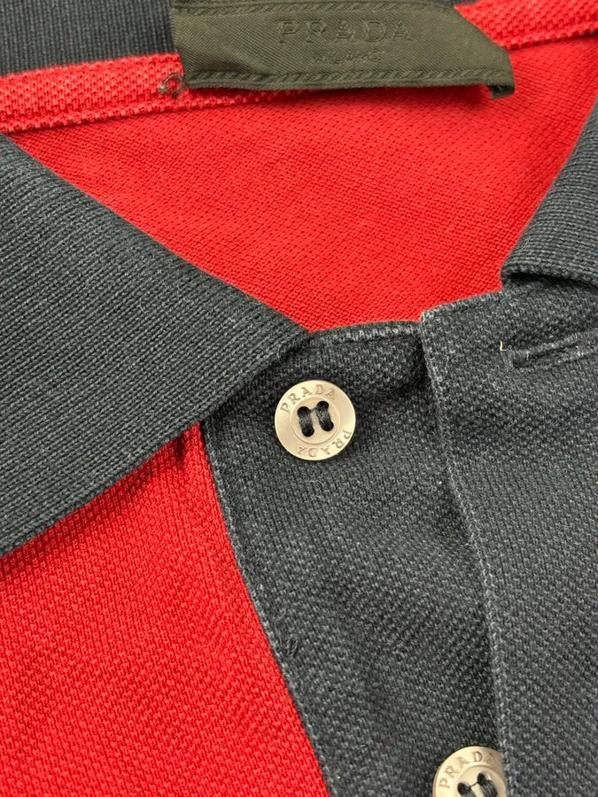 2000s Prada Red Contrast Linea Rossa Collar Polo PuPMhII 6