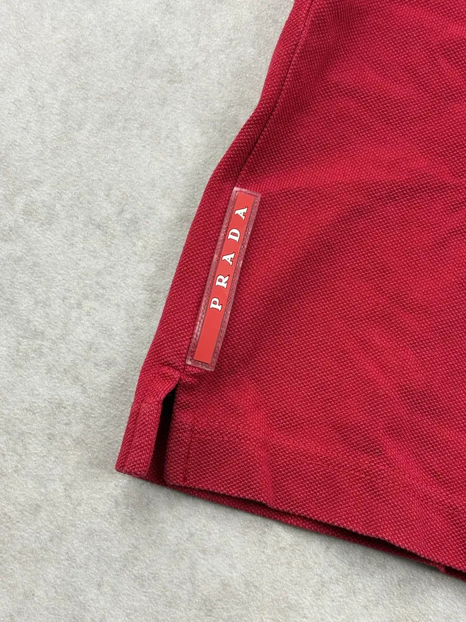 2000s Prada Red Contrast Linea Rossa Collar Polo PuPMhII 7