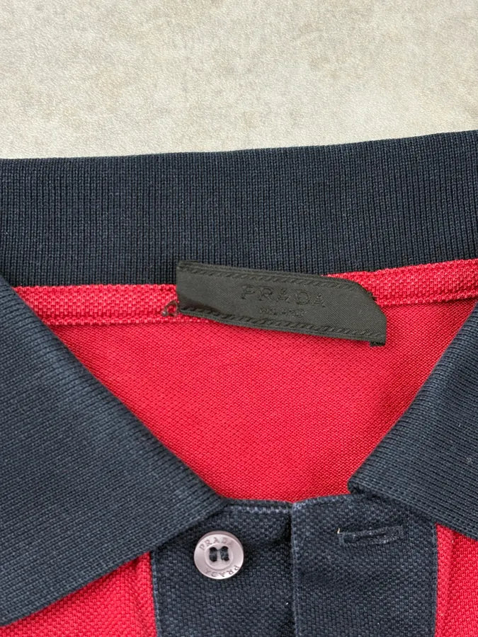 2000s Prada Red Contrast Linea Rossa Collar Polo PuPMhII 8