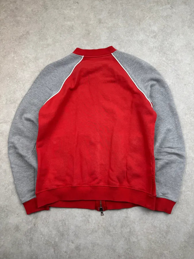 SS2003 Prada Red & Grey Zip-up Sweater xxRrjlJ 5