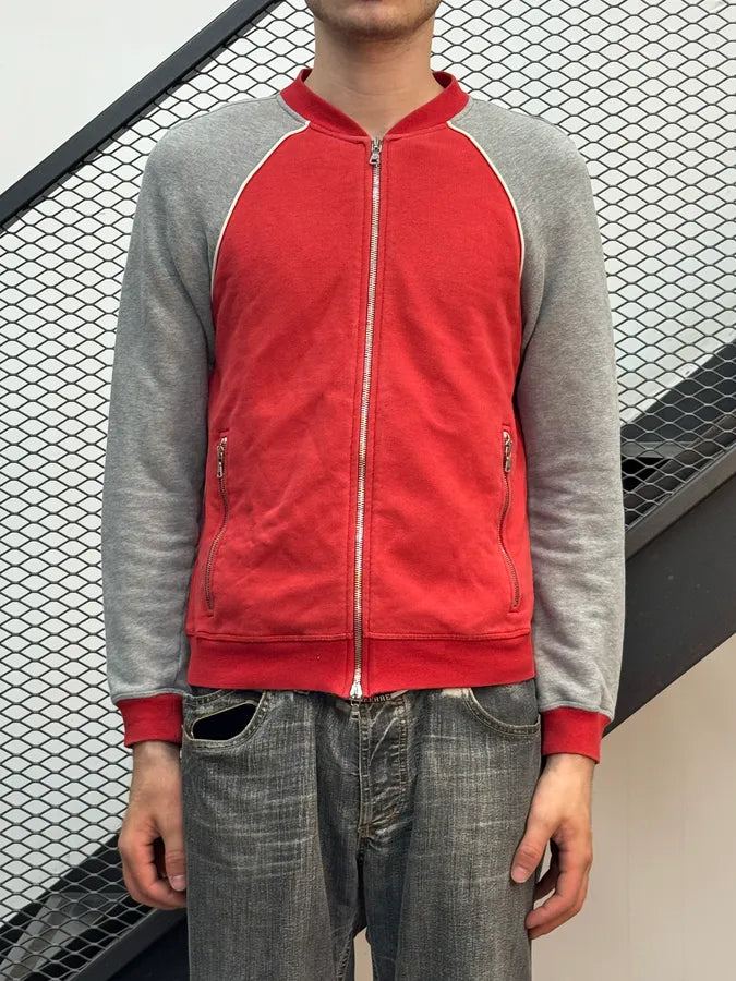 SS2003 Prada Red & Grey Zip-up Sweater xxRrjlJ 1