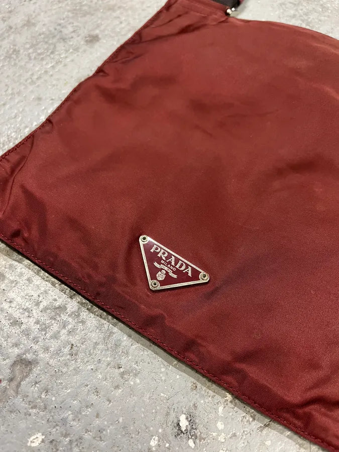 2000s Prada Red Eroded Shoulder Bag EUcOWUH 3