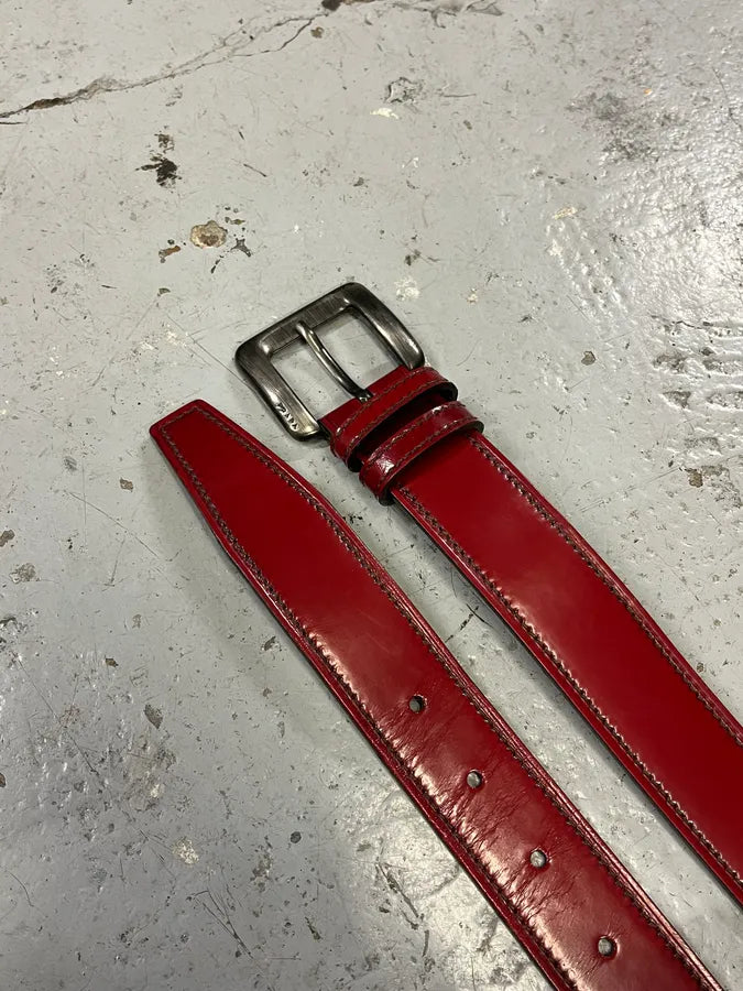 2000s Prada Red Glamour Leather Belt AJdQEjx 2