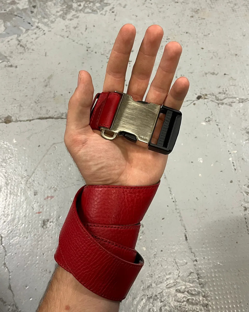 2000s Prada Red Leather Belt ZTTqtBL 1