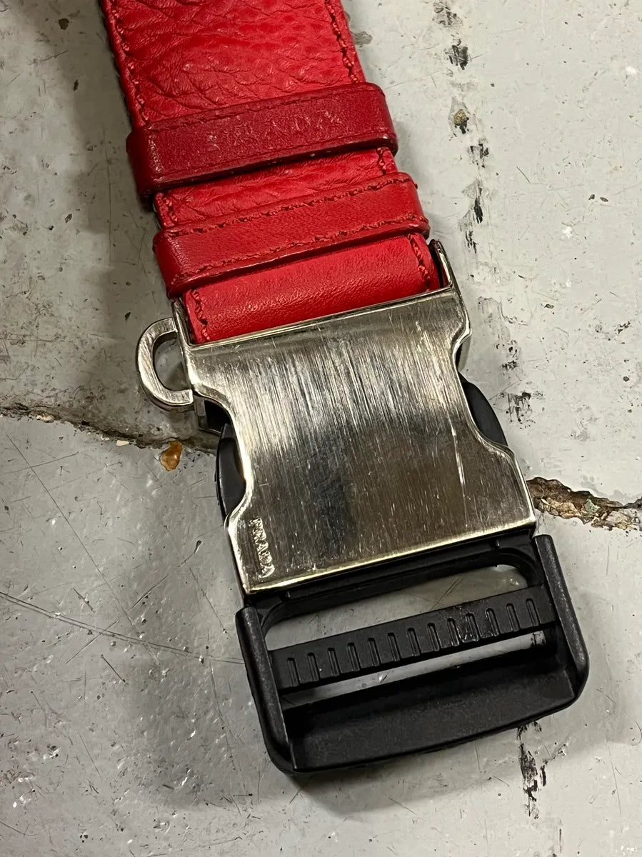 2000s Prada Red Leather Belt ZTTqtBL 5