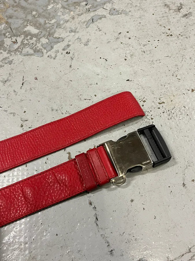 2000s Prada Red Leather Belt ZTTqtBL 4