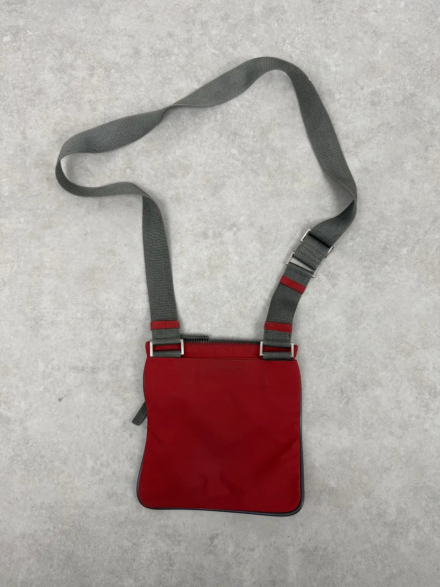 2000s Prada Red Linea Rossa Shoulder Bag hbPlZot 3