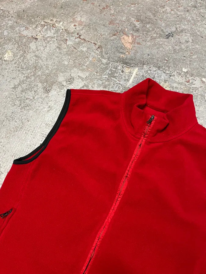 2000s Prada Red Linea Rossa Sleeveless Polar Fleece Vest azXDLuA 2